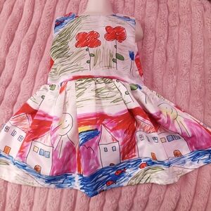 Vibrant Kids Dress with Artistic Print